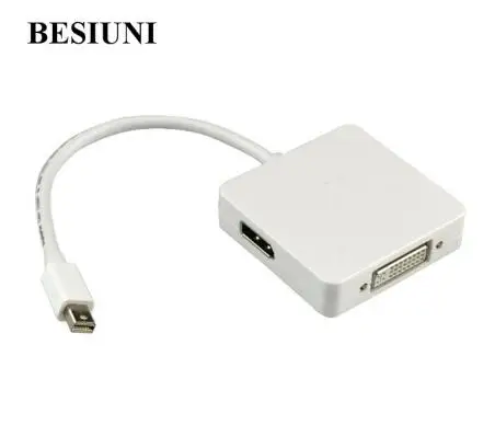 BESIUNI 3 в 1 мини дисплей порт DP к DVI HDMI DP кабель адаптер Дисплей порт мужчин и женщин для Mac Macbook Pro Air - Цвет: MINIDP 2 HDMI DP DVI