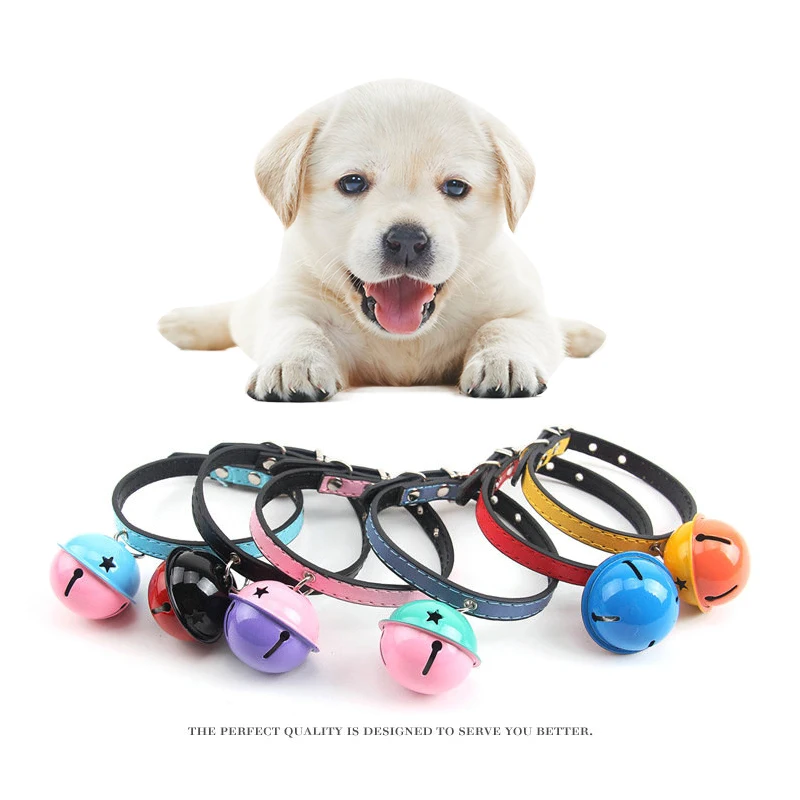 Buy Big Bells Dog Collars PU Leather Collar Perro for