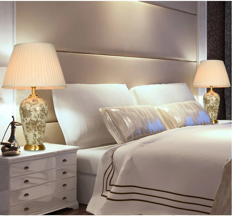 Bedroom vintage table lamp china living room Table Lamp for wedding decoration porcelain modern lamp table (6)