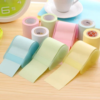 

1pc Candy Color Creative Adhesive Tape Holder Paper Sticky Memo Pad Roll Note Message Bookmark Stationery Kids Student Gift