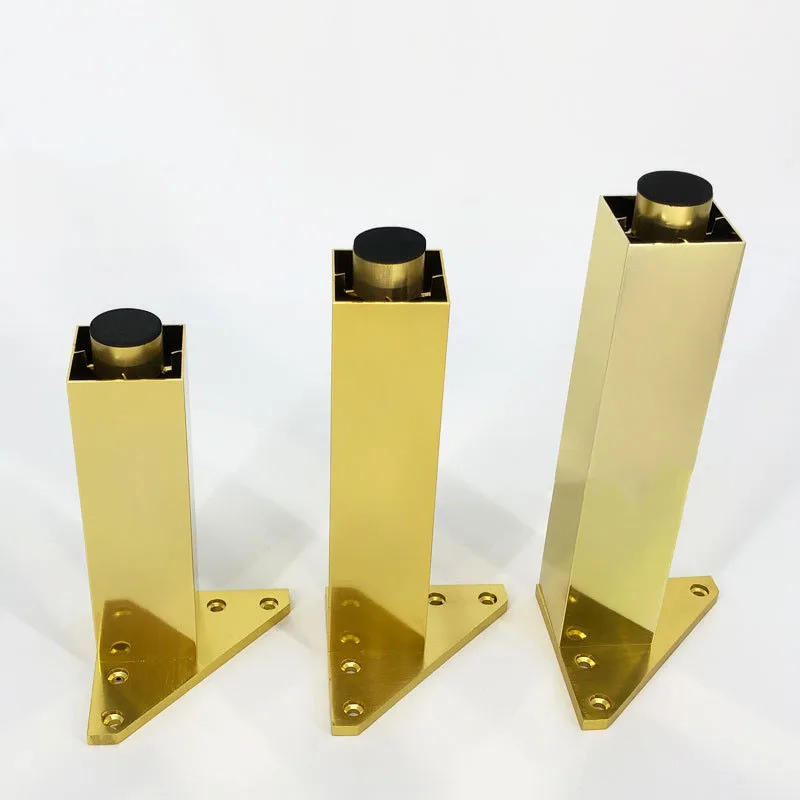 

4pcs/lot Gold Metal Sofa Legs TV Cabinet square Legs Metal Furniture Leg Cabinet Cupboard Table Feet