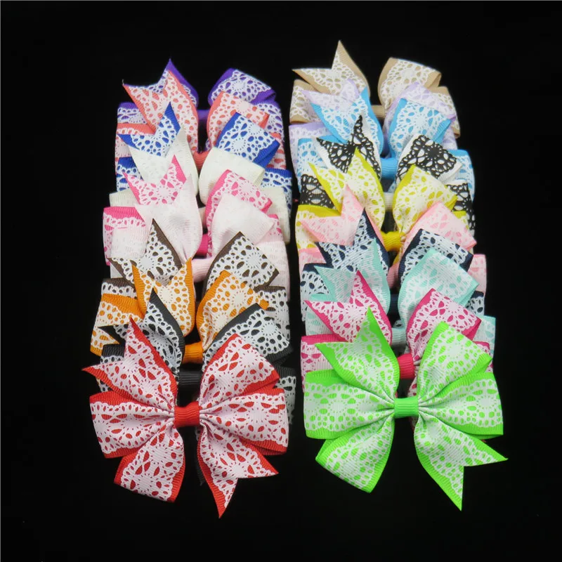 

1PCS Spider Web Printing Boutique Grosgrain Ribbon Girl Bow Elastic Hair Tie Rope Hair Band Bows DIY Hair Accessories Best Gift