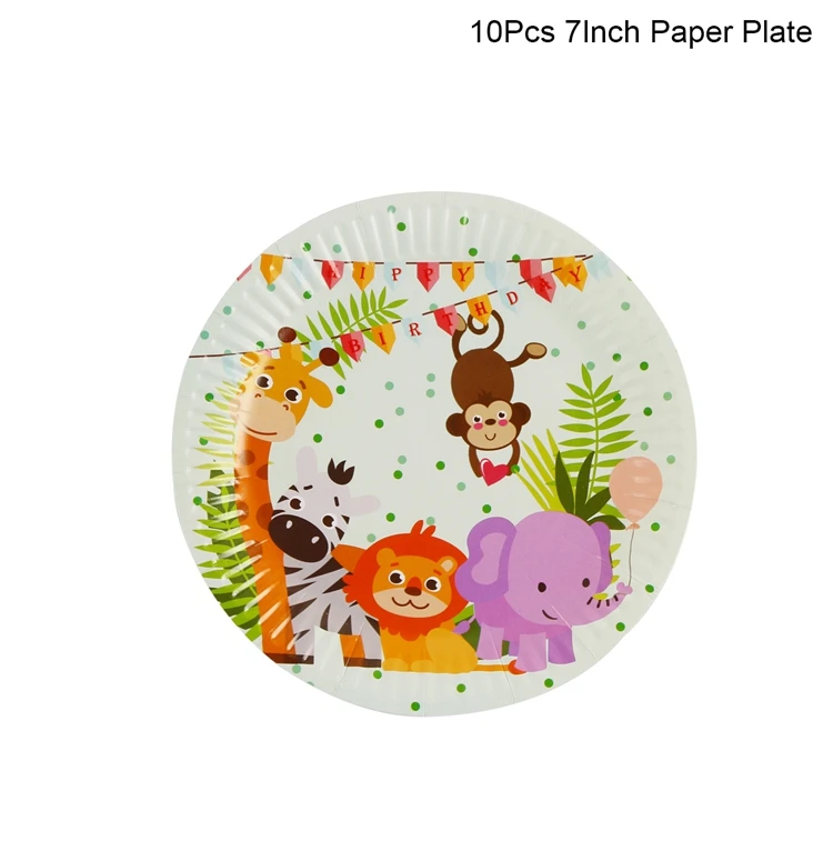 Paper tray 2 FENGRISE одноразовая посуда джунгли вечерние день рождения Декор дети джунгли для вечеринки в стиле сафари животные тема, детский душ принадлежности - Цвет: Paper tray 2