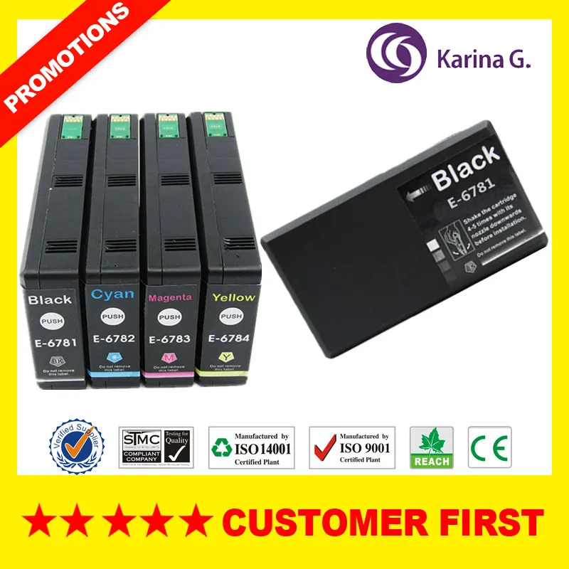 T6781 T6782 T6783 T6784 совместимые картриджи для Epson WorkForce Pro WP 4011 4091 4511 4521 4531 и т.