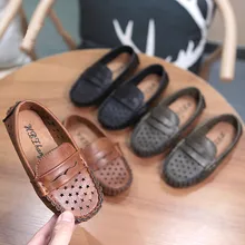 Spring Summer Kids PU Leather Casual Shoes Boys Girls Loafers Fashion Boys Slip-on Soft Breathable Shoes Moccasins Shoes