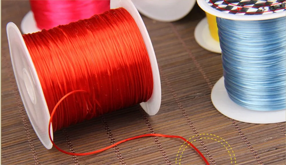 25 рулонов/лот 1 мм* 0,3 мм многоцветная эластичная линия для бисероплетения шнур нить для DIY браслета ювелирных изделий 10 м/рулон HK037