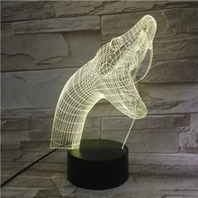 Змея 3D Акриловый ночник USB светильник для сна 3AA батарея электрический стол лампа Декор для спальни детский подарок 7 цветов Прямая
