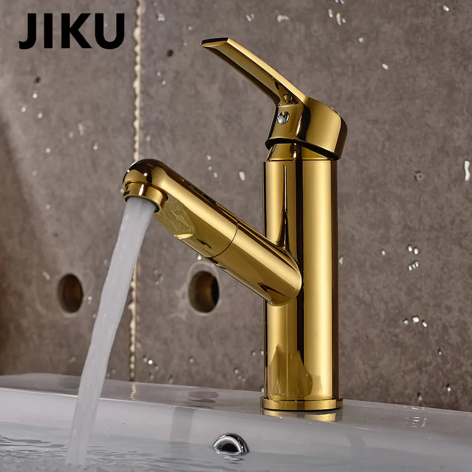 

JIKU Modern Bathroom Products Chrome Finished Hot and Cold Water Basin Faucet Mixer Single Handle water Tap