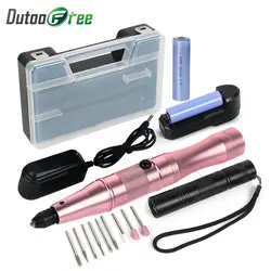 Dutoofree миниатюрный Аккумуляторная дрель электрическая ручка для гравировки дрель Шлифовальные литиевых батарея 3,7 в зарядки Тип