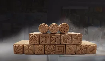 

16pc/set pottery Ceramic Tool Wood Texture Seal Pure Solid Wood Printing Creative Tool Ceramic Clay Sculpture Kneading Printing