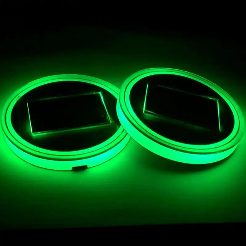 

Car Led Light Coaster Solar Water Coaster Colorful Interior Atmosphere Light Anti-Skid Pad Car Coaster Solar Cup Holder
