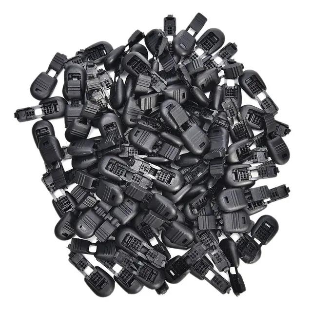 20PCS Black Plastic Zippers Pull Replacement Zipper Ends Lock Zip Clip