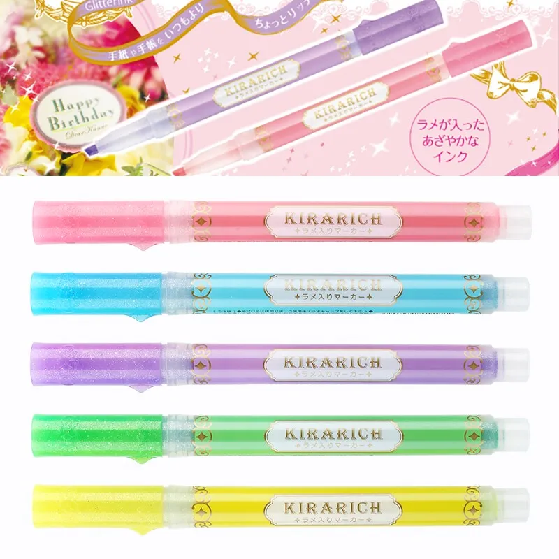 

1pcs ZEBRA WKS18 Color Rough Key Highlight Fluorescent Marker Hand Account Kirarich Shiny Pearlescent Pen Waterproof