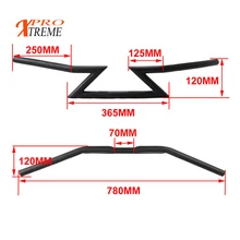 780 мм " 25 мм руль мотоцикла Z бар универсальный для Honda Yamaha Suzuki и Kawasaki Виктори Чоппер круизер буй черный