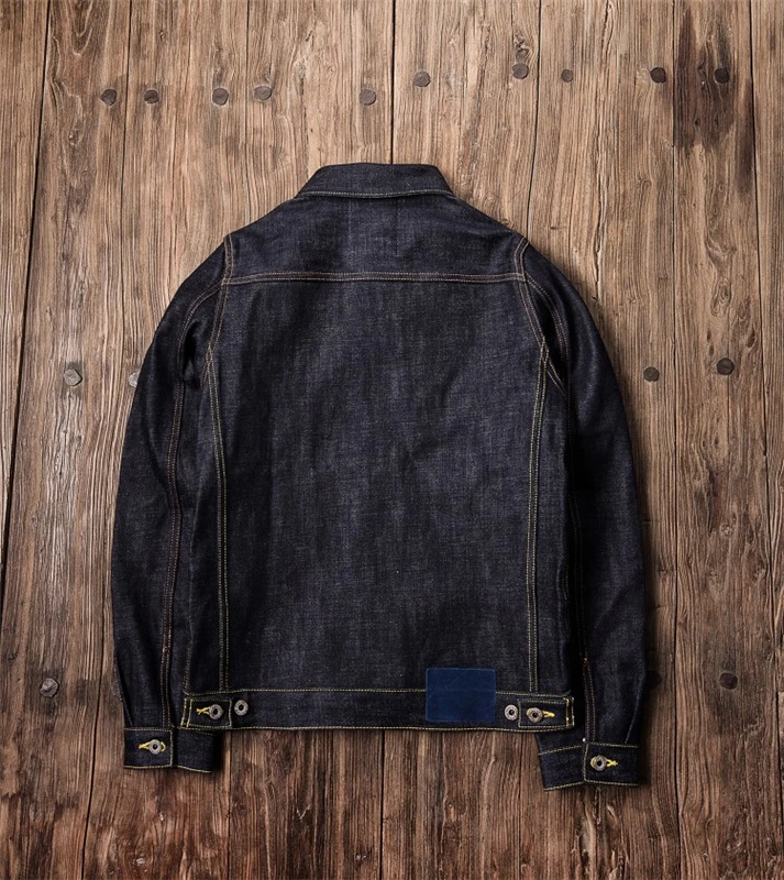 Promotion VS101-0001B Read Description! Asian size cotton 16 oz denim jacket casual stylish raw unwashed denim coat VS101-0001B