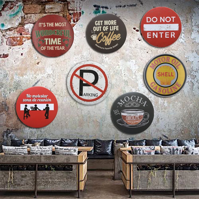 

Round Slogan Vintage Craft Tin Sign Retro Metal Painting Antique Poster Bar Pub Signs Plaque Wall Sticker Home Decoration 7A2889