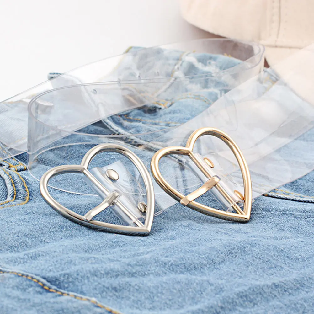 

Women Waist Belts Transparent PVC Belt With Alloy Buckle for Jeans Pants GDD99