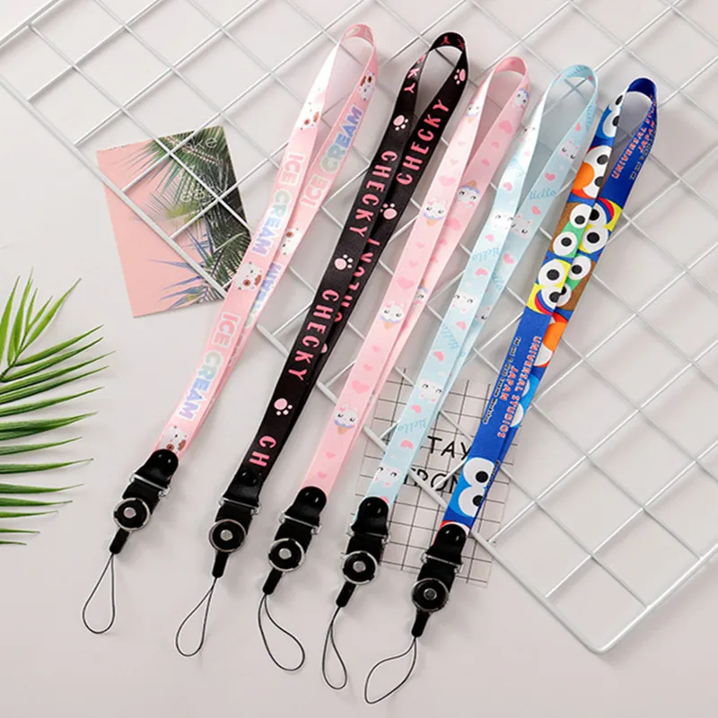 

Cartoon Cute Cat Lanyard Mobile Phone Strap phone hand Neck Strap cord For Keys ID Card For USB Badge Holder Hang Mobile Rope