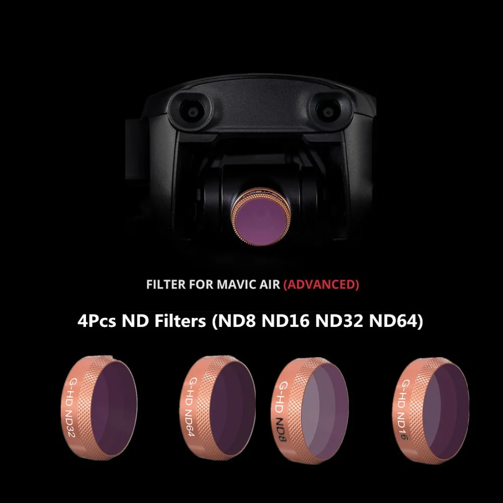 

PGYTECH 4Pcs Filters Set Kit ND8 ND16 ND32 ND64 for DJI Mavic Air - Advanced Edition