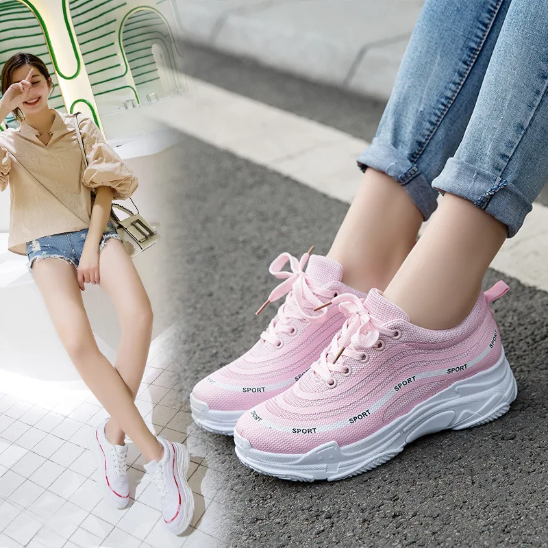 

CPI Women Sneakers White Black Pink Platform Womens Casual Shoes Ladies Basket Femme Trainers Zapatillas Deportivas Mujer XP-95
