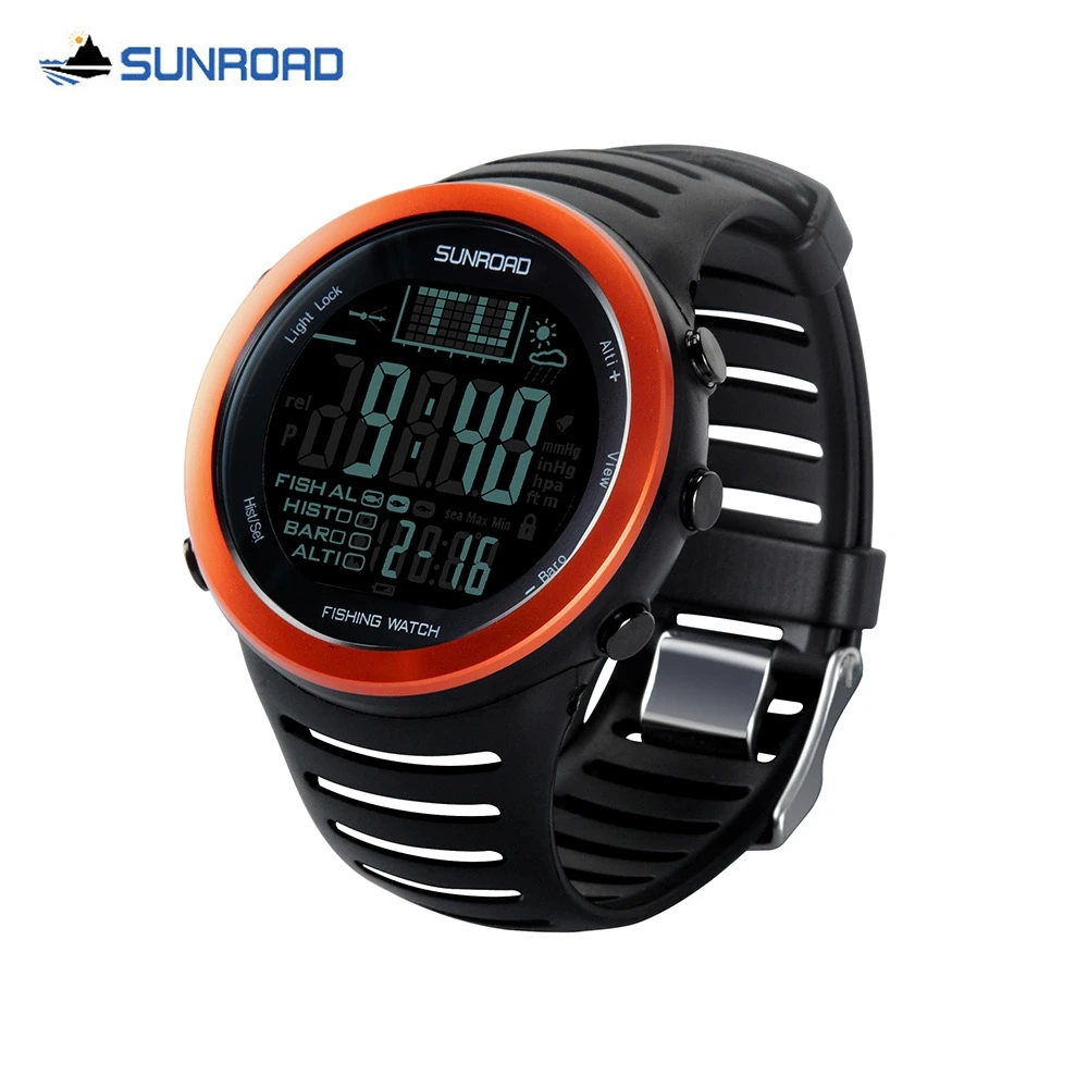 

SUNROAD FR720 Multifunctional Fishing Digital Barometer Men Watch Altimeter 50M Water Resistance Sports Wristwatch