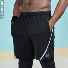 AIMPACT, спортивные шорты для мужчин, эластичная талия, для бега, спортзала, тренировок, тренировок, для улицы, байкерские, повседневные, Hybird шорты, AM2060
