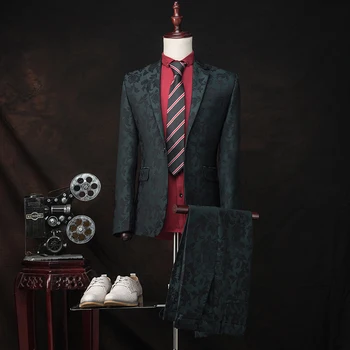 

new arrival British retro men's suit jacket Slim male suit wedding dress banquet Jacquard fabrics high qulatiy plus size S -6XL