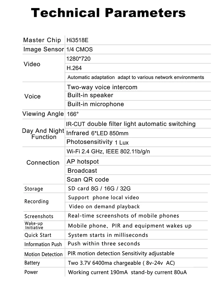 720 P умная WiFi видеокамера на дверной звонок беспроводная домашняя визуальная внутреннее ночное видение камера безопасности PIR Обнаружение