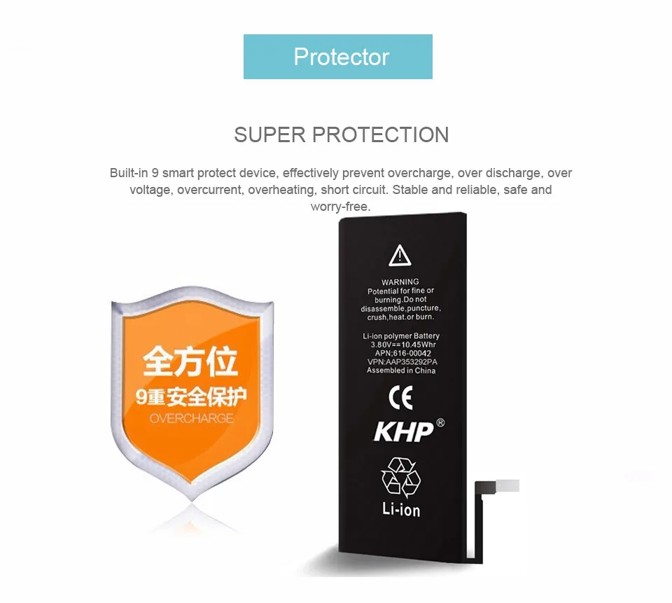 NEW 2017 100% Original KHP Phone Battery For iPhone 6S Plus Capacity 2750mAh Repair Tools 0 Cycle Replacement Batteries Sticker (16)