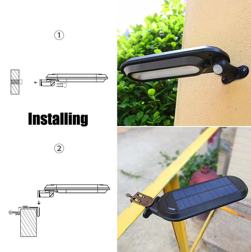 Solar do Sensor de Movimento da Luz da Energia Solar da Lâmpada para a Rua Quintal Caminho Rodou Jardim a2 Luz 6 para a rua quintal caminho rodou jardim
