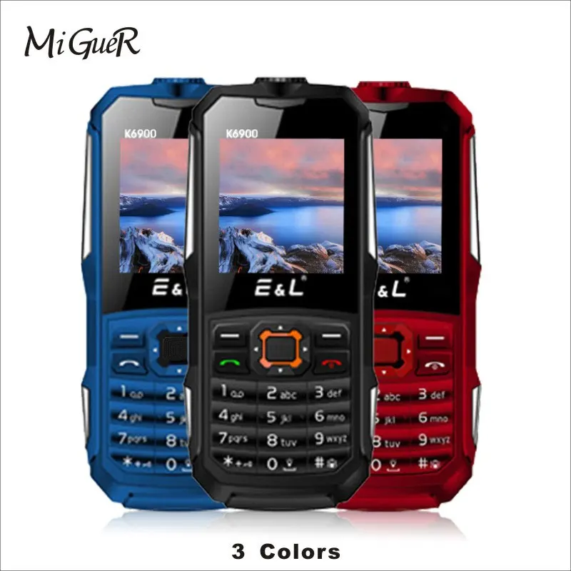 E &amp L K6900 IP68 водонепроницаемый ударопрочный мобильный телефон клавиатура большой