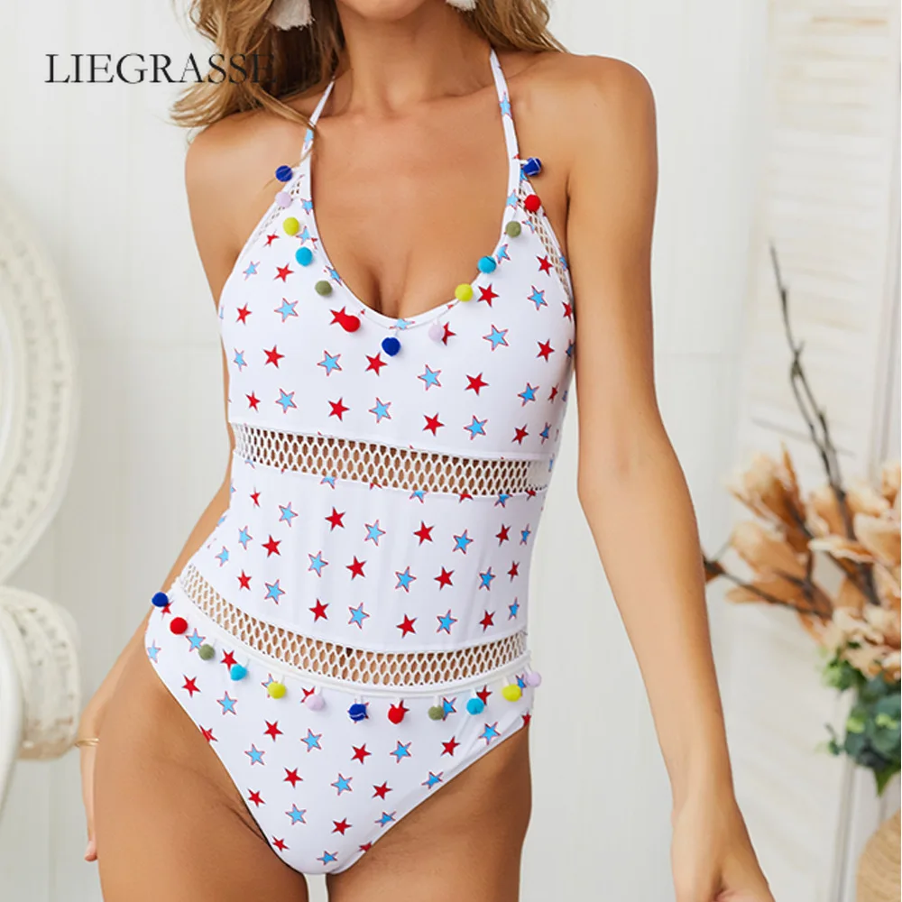 

Swimwear Women Lady's Halter Swim Suit Women Swimwear Backless One Piece Swimsuit Bandage Female Lace Up Swimsuit