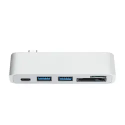 USB3.1 Тип-C HUB 5 в 1 сплитер высокоскоростной адаптер USB3.0 5 Порты и разъёмы Card Reader для Macbook Алюминий сплава USB Hub для Тетрадь