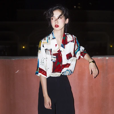 

TANTO Summer Women fashion print short Blouses And street wear Style Sleeve female cool comfortable Shirt original Blouse new