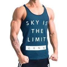 Спортивные майки, мужские эластичные хлопковые майки с круглым вырезом и принтом, дышащие майки, мужские майки без рукавов, мужские майки для фитнеса