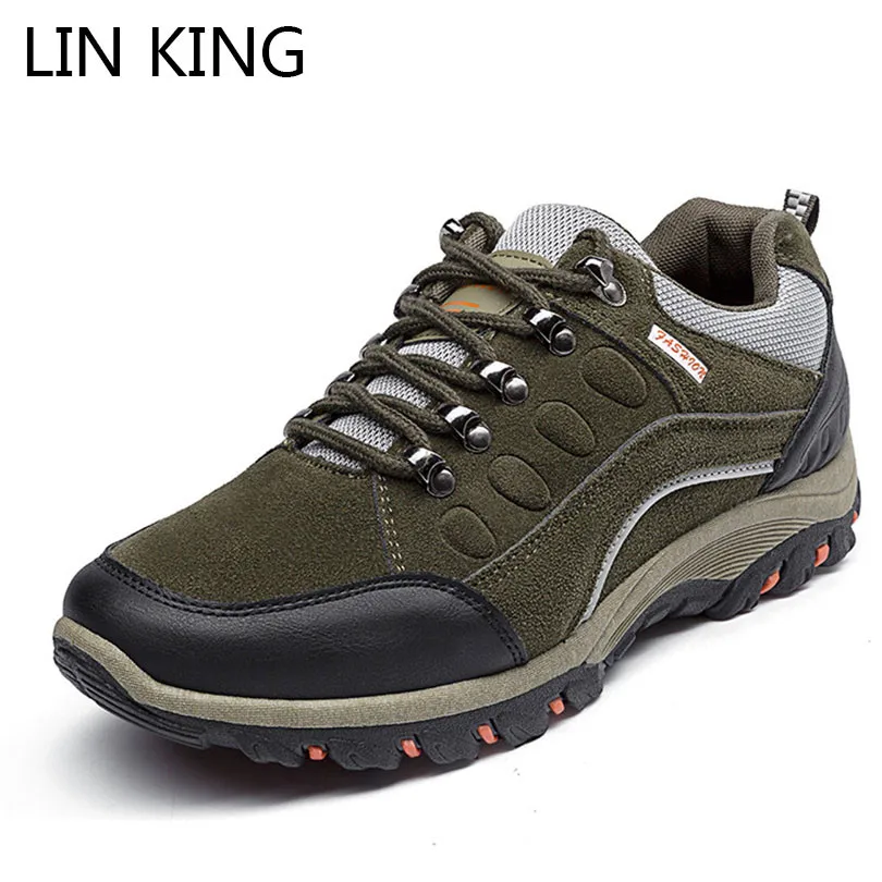 

LIN KING Fashion Comfortable Men Casual Shoes Shallow Lace Up Ankle Shoes Anti Skid Sneakers Man Outdoor Travel Climbing Shoes