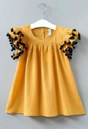 PUDCOCO/нарядное платье принцессы с кисточками для маленьких девочек повседневные платья с короткими рукавами; сезон лето