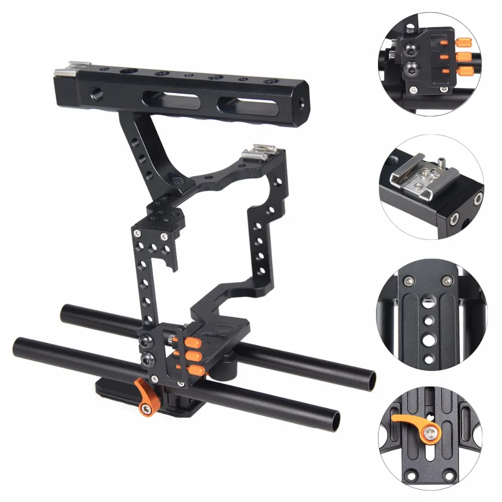 

YELANGU C5 Small Rig Camera Cage with Top Handle Grip for A7 A7II A7R A7SII ,GH4 GH3