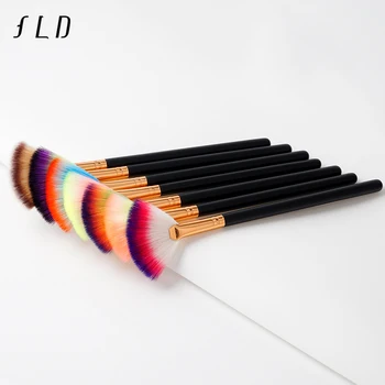 

FLD Wood Handle 1pcs Face Brush 7 Colors Face Powder Makeup Brush