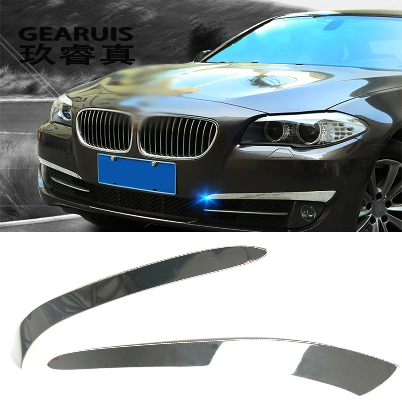 

Car styling Front Fog lights Eyebrow Decorative Trim Strips Stickers Cover for BMW 5 series GT F10 F07 2011-13 auto Accessories