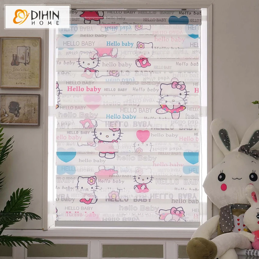 

DIHIN HOME Luxury Cartoon Kids Girls Room Curtains Thickening Roller Shutter Double Layer Shade Blinds Customize Curtain
