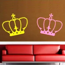 KING & QUEEN Crown Wall Vinyl Stickers Art Decal Reusable & Removable Decal fashion custom made wedding decoration poster