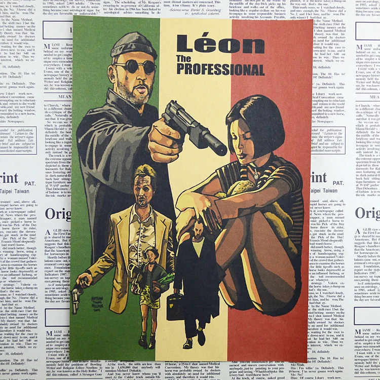 The killer is not too cold to vintage posters mural decoration bar restaurant cafe the bedroom wall stickers/1003
