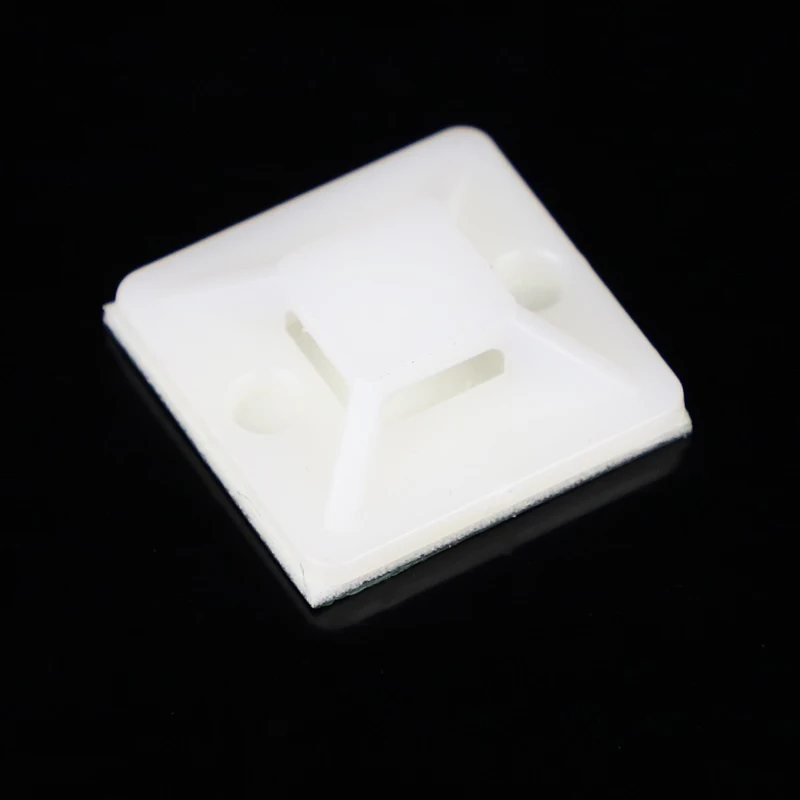 Plastic Self Adhesive Cable Tie Mount Base Holder 100Pcs cable tie mount