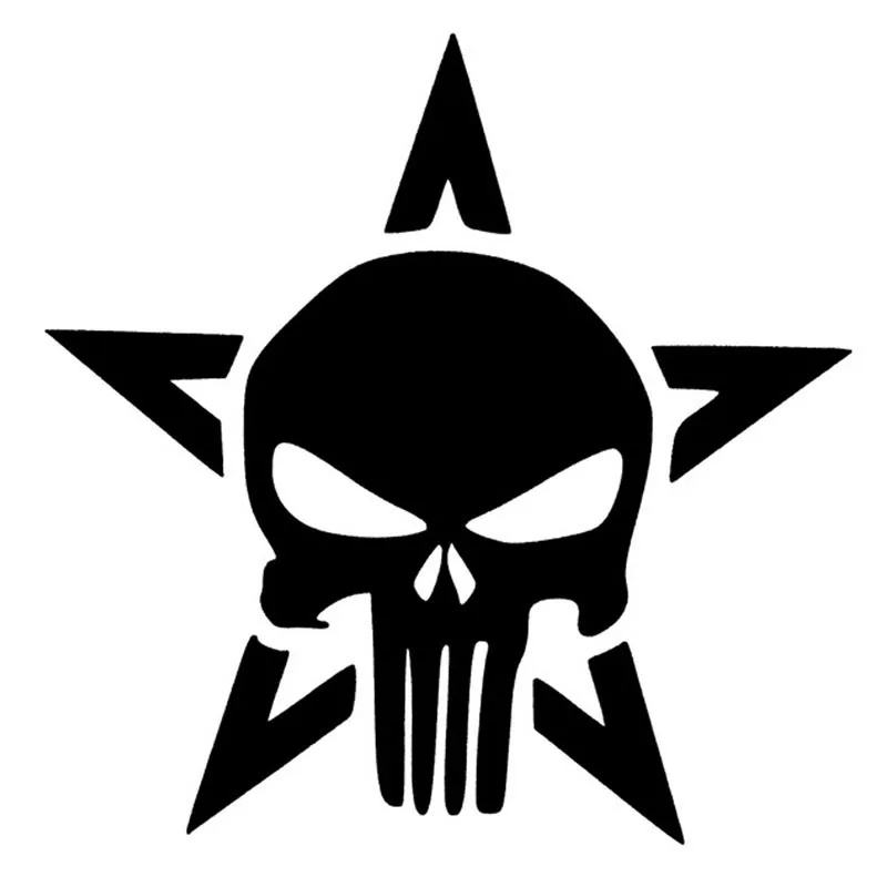 12*12CM Punisher Pentacle Bumper Sticker Decals Skull Motorcycle Car