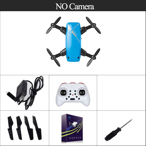 S9 S9W мини селфи Карманный Дрон Квадрокоптер с HD камерой живое видео Безголовый режим с RC игрушки для детей как рождественский подарок - Цвет: blue no camera box