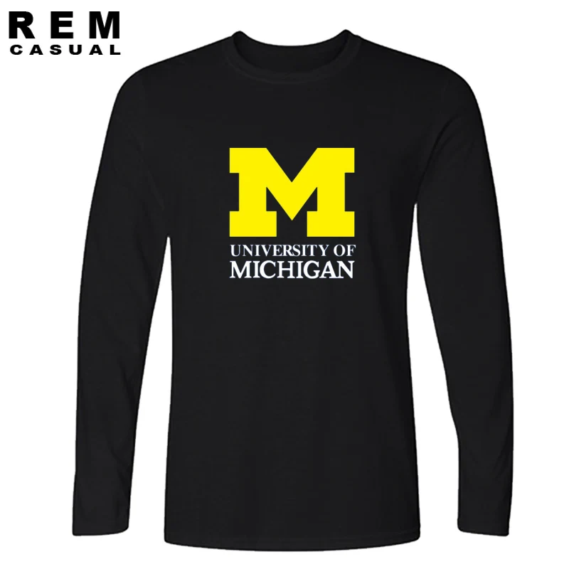 

2016 new Michigan University American college baseball s jersey clothing t shirt top man Long sleeve t shirt