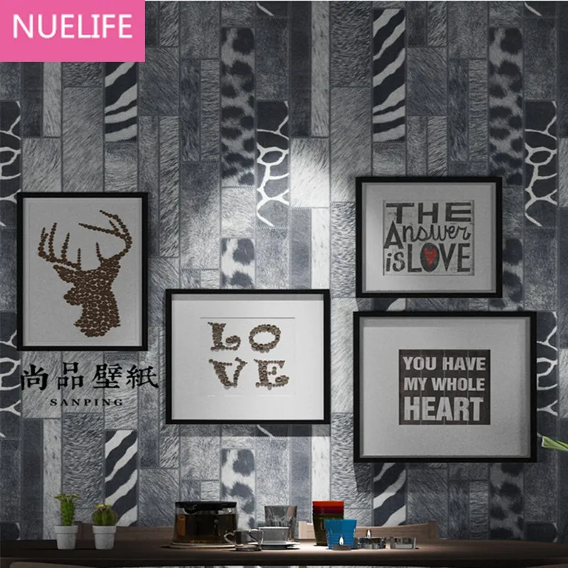 

0.53x10m Retro personality pattern wallpaper living room bedroom study room shop cafe industrial style wallpaper N12