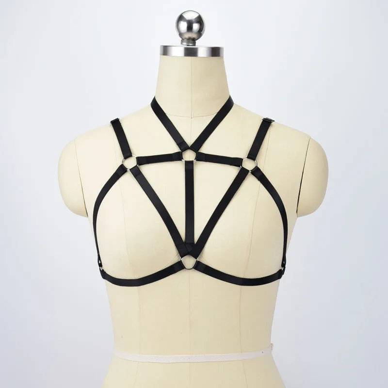 Сексуальная клетка Bralette фетиш одежда полиэстер боди жгут укороченный Топ эротическое нижнее белье для бондажа жгут Пояс 90 лет боди Готический O0533