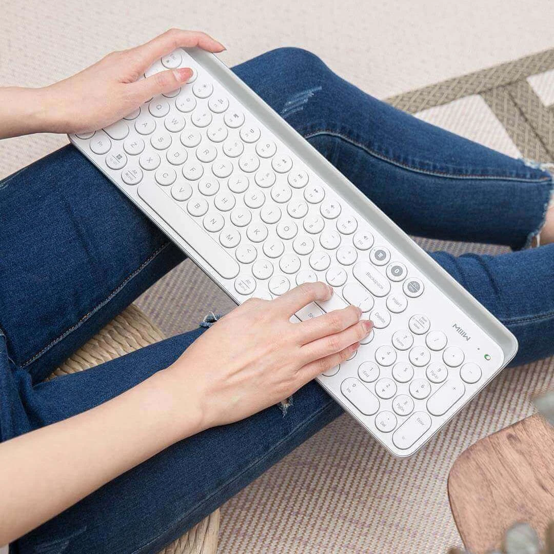 Original Xiaomi Miiiw Bluetooth Dual Mode Keyboard Mwbk01 104 Keys 2.4ghz Multi System Compatible W